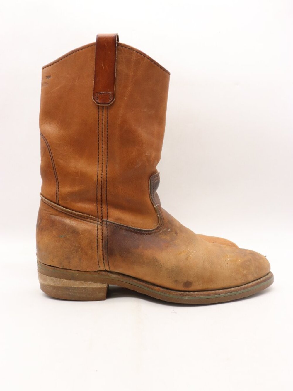 Red Wing Pecos Brown Leather Men's Sz 10.5 B Pull On Steel Toe Safety Work Boots